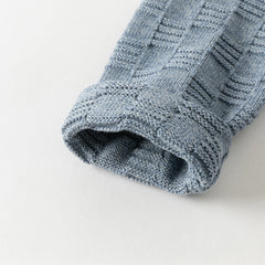 Dave&Bella Kids Boys Versatile Blue/Grey Breathable Cotton Turtle Pullover Sweater Tops