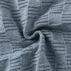 Dave&Bella Kids Boys Versatile Blue/Grey Breathable Cotton Turtle Pullover Sweater Tops