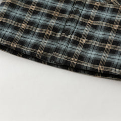 Dave&Bella Toddler Boys Winter Casual Navy Plaid Hooded Padded Coats