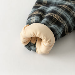 Dave&Bella Toddler Boys Winter Casual Navy Plaid Hooded Padded Coats