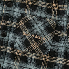 Dave&Bella Toddler Boys Winter Casual Navy Plaid Hooded Padded Coats