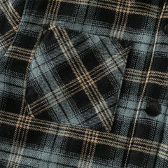 Dave&Bella Toddler Boys Winter Casual Navy Plaid Hooded Padded Coats