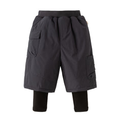 Dave&Bella Toddler Boys Versatile Carbon Black Warm Padded Pants