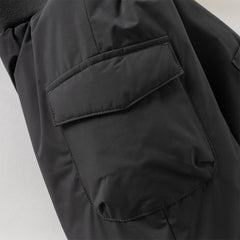 Dave&Bella Toddler Boys Versatile Carbon Black Warm Padded Pants