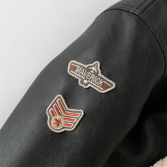 Dave&Bella Toddler Boys Winter Black Faux Shearling Lining PU Leather Biker Jacket