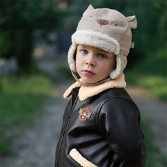 Dave&Bella Toddler Boys Winter Black Faux Shearling Lining PU Leather Biker Jacket