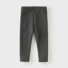 Dave&Bella Toddler Girls Casual Beige/Grey Outdoor Soft Plush-lined Leggings