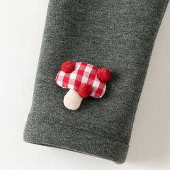 Dave&Bella Toddler Girls Casual Beige/Grey Outdoor Soft Plush-lined Leggings