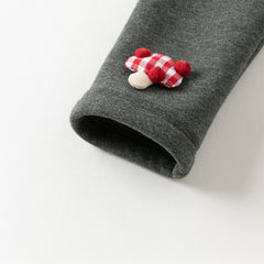 Dave&Bella Toddler Girls Casual Beige/Grey Outdoor Soft Plush-lined Leggings