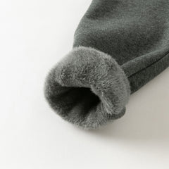 Dave&Bella Toddler Girls Casual Beige/Grey Outdoor Soft Plush-lined Leggings