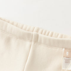 Dave&Bella Toddler Girls Casual Beige/Grey Outdoor Soft Plush-lined Leggings