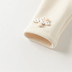 Dave&Bella Toddler Girls Casual Beige/Grey Outdoor Soft Plush-lined Leggings