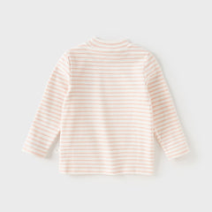 Dave&Bella Toddlerr Girls/Boys Autumn Striped Breathable Cotton Versatile T-shirt Tops