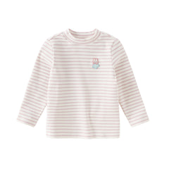 Dave&Bella Toddlerr Girls/Boys Autumn Striped Breathable Cotton Versatile T-shirt Tops