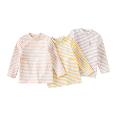 Dave&Bella Toddlerr Girls/Boys Autumn Striped Breathable Cotton Versatile T-shirt Tops