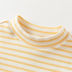 Dave&Bella Toddlerr Girls/Boys Autumn Striped Breathable Cotton Versatile T-shirt Tops