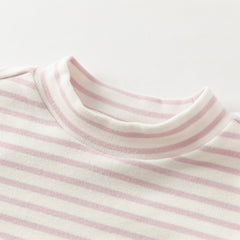 Dave&Bella Toddlerr Girls/Boys Autumn Striped Breathable Cotton Versatile T-shirt Tops