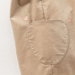 Dave&Bella Toddler Girls Winter Casual Khaki Warm Plush-lined Drawstring Pants