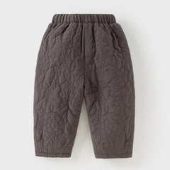 Dave&Bella Toddler Boys Versatile Grey Purple Loose Padded Pants