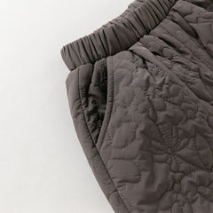 Dave&Bella Toddler Boys Versatile Grey Purple Loose Padded Pants