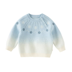 Dave&Bella Toddler Girls/Boys Cozy Long Sleeve Gradient Blue Versatile Sweater Tops