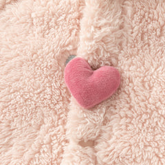 Dave&Bella Baby Girls/Boys Cute Candy Pink/Khaki Hooded Soft Plush Rompers