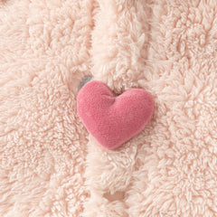 Dave&Bella Baby Girls/Boys Cute Candy Pink/Khaki Hooded Soft Plush Rompers