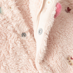 Dave&Bella Baby Girls/Boys Cute Candy Pink/Khaki Hooded Soft Plush Rompers
