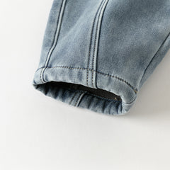 Dave&Bella Toddler Boys Comfortable Denim Blue Adjustable-waistband Jeans Pants