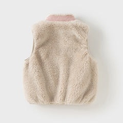 Dave&Bella Toddler Girls/Boys Winter Soft Plush-lined Turtle Vests Tops