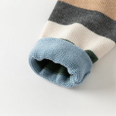 Dave&Bella Kids Boys Winter Blue Striped Casual Wool Pullover Sweaters Tops