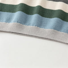 Dave&Bella Kids Boys Winter Blue Striped Casual Wool Pullover Sweaters Tops