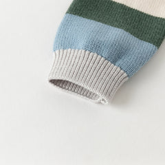 Dave&Bella Kids Boys Winter Blue Striped Casual Wool Pullover Sweaters Tops