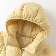 Dave&Bella Toddler Girls Winter Yellow Hooded Long-sleeved Outdoor Cozy Down Coats