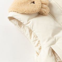 Dave&Bella Toddler Girls Winter Versatile White Windproof Outdoor Down Vests Tops