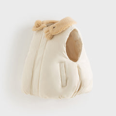 Dave&Bella Toddler Girls Winter Versatile White Windproof Outdoor Down Vests Tops