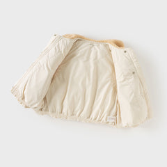 Dave&Bella Toddler Girls Winter Versatile White Windproof Outdoor Down Vests Tops