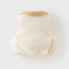 Dave&Bella Toddler Girls Winter Versatile White Windproof Outdoor Down Vests Tops