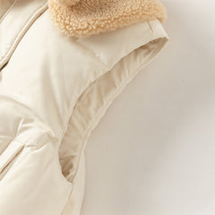 Dave&Bella Toddler Girls Winter Versatile White Windproof Outdoor Down Vests Tops