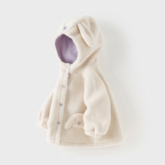 Dave&Bella Toddler Girls Winter Gentle White Outdoor Outwear Warm Hooded Coats