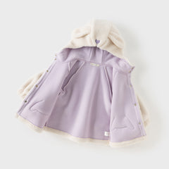 Dave&Bella Toddler Girls Winter Gentle White Outdoor Outwear Warm Hooded Coats