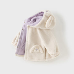 Dave&Bella Toddler Girls Winter Gentle White Outdoor Outwear Warm Hooded Coats