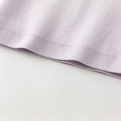 Dave&Bella Kids Girls Elegant Purple Soft Turtle  Plush-lined Sweaters Tops