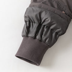 Dave&Bella Toddler Girls Winter Purple Windproof Outdoor Fruit-embroidery Down Pants