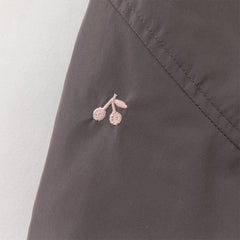 Dave&Bella Toddler Girls Winter Purple Windproof Outdoor Fruit-embroidery Down Pants