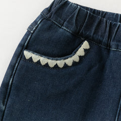 Dave&Bella Toddler Girls Casual Denim Blue Straight-Leg Flared Jeans