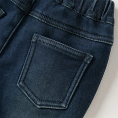 Dave&Bella Toddler Girls Casual Denim Blue Straight-Leg Flared Jeans