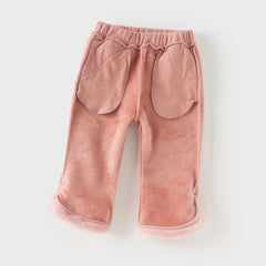 Dave&Bella Toddler Girl Casual Straight-leg Warm Plush-lined Pants