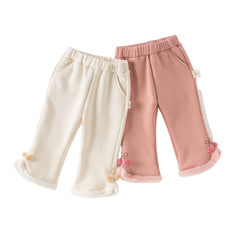 Dave&Bella Toddler Girl Casual Straight-leg Warm Plush-lined Pants