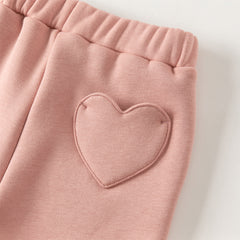 Dave&Bella Toddler Girl Casual Straight-leg Warm Plush-lined Pants